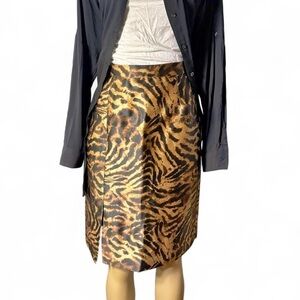 LBK Lou Barok Tiger Print Pencil Skirt – T40 – Made in France